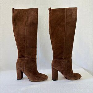 J MCLAUGHLIN Camila Cognac Brown Suede Tall Knee High Boots